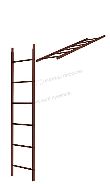 Лестница кровельная стеновая дл. 1860 мм без кронштейнов (8017) ― где заказать в Волгограде? В нашем интернет-магазине!