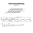 Металлочерепица МЕТАЛЛ ПРОФИЛЬ Монкатта-L NormanMP (ПЭ-01-5005-0.5)